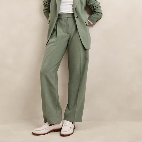 Banana Republic Factory Pants - Banana Republic Factory‎ Double Weave High Rise Straight Trouser Green Size 14